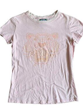 Kenzo Paris Tiger T-Shirt Baby Tee Pink Size S 2015 Pastel Jungle Authentic